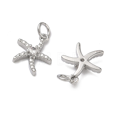 Brass Micro Pave Clear Cubic Zirconia Pendants KK-H256-14P-1