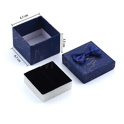 Ribbon Bow Cardboard Rings Jewelry Gift Boxes CBOX-N013-023-1