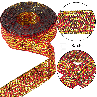 Ethnic Style Embroidery Polyester Ribbons OCOR-WH0070-86A-1
