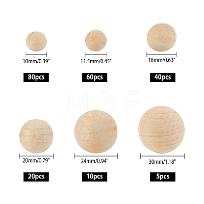   Natural Wooden Round Ball WOOD-PH0001-28-1