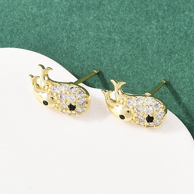 Brass Micro Pave Cubic Zirconia Pendant & Stud Earrings Sets for Women SJEW-F227-01E-G-1