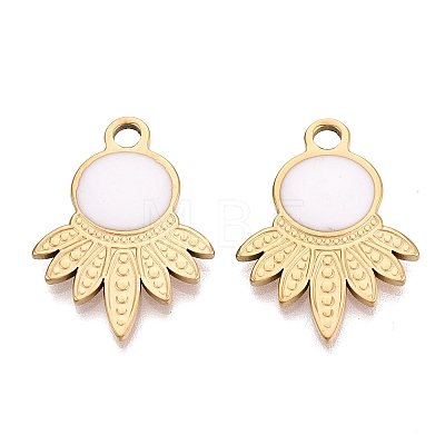 303 Stainless Steel Enamel Pendants STAS-Q110-36G-02-1