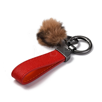 Plush & Imitation Leather Keychain KEYC-K023-01B-01-1