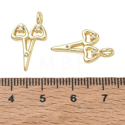 Brass Micro Pave Clear Cubic Zirconia Pendants CU-CBA5585-02G-1