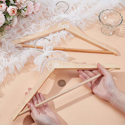 Wood Wedding Bride Clothes Hangers DIY-WH0504-924B-1