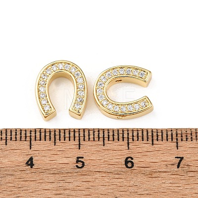 Brass Micro Pave Cubic Zirconia Beads KK-K408-12G-1
