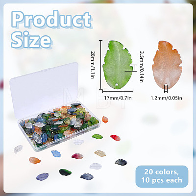 200Pcs 20 Colors Handmade Lampwork Pendants LAMP-DR0001-14-1