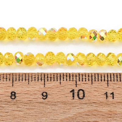 Electroplate Transparent Glass Beads Strands EGLA-A046-01A-19-1