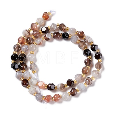 Natural Botswana Agate Beads Strands G-A030-B38-01-1