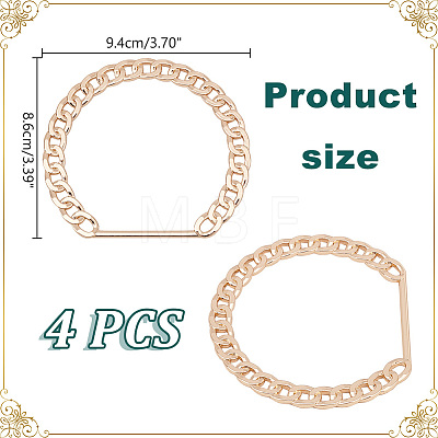 Curb Chain Style Zinc Alloy Bag Handles FIND-WH0159-37G-1
