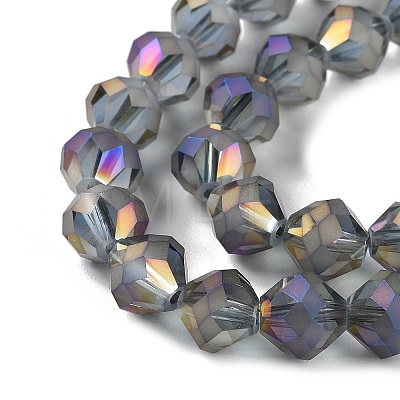 Electroplate Transparent Glass Beads Strands EGLA-I019-FR04-1