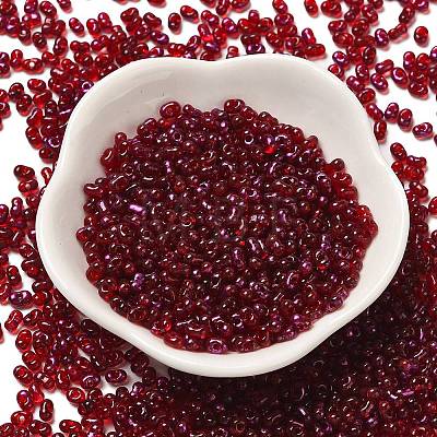 Spray Painted Glass Seed Beads SEED-F005-11A-05-1