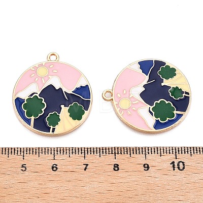 Rack Plating Alloy Enamel Pendants ENAM-N056-380KCG-1