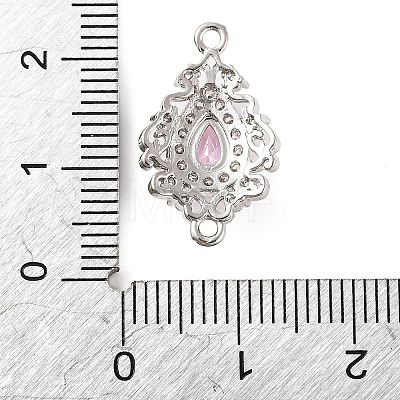 Brass Pave Cubic Zirconia Connector Charms KK-Z051-04P-01-1