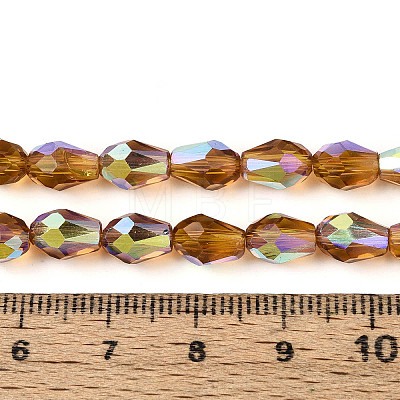 Transparent Electroplate Glass Beads Strands EGLA-N023-6x8mm-A06-1