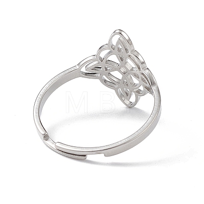 Sailor's Knot 304 Stainless Steel Hollow Adjustable Ring for Women RJEW-E073-04P-1