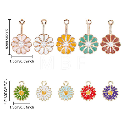  60Pcs 10 Style Alloy Enamel Pendants FIND-NB0004-33-1