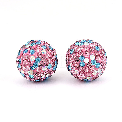 Polymer Clay Pave Rhinestone Beads RB-T018-01J-1