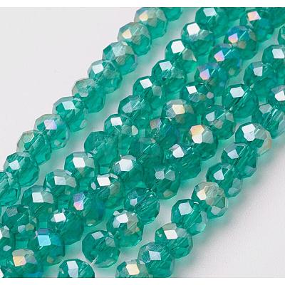 Electroplate Glass Beads Strands EGLA-F124-FR-B09-1