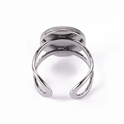 201 Stainless Steel Cuff Pad Ring Settings STAS-S080-040B-P-1