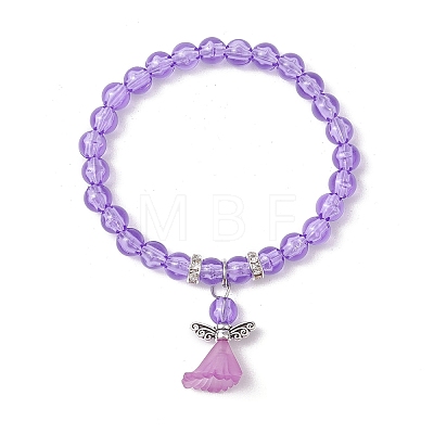 Transparent Plastic Beaded Stretch Bracelets for Children BJEW-JB11507-04-1