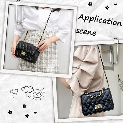 Adjustable Black Imitation Leather Bag Straps PURS-CL0001-55A-1