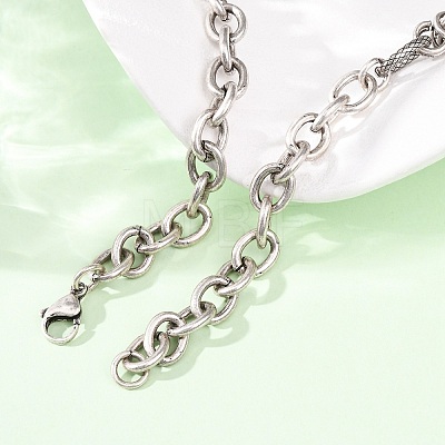 Vintage 304 Stainless Steel Mixed Chain Necklaces NJEW-C115-11AS-1