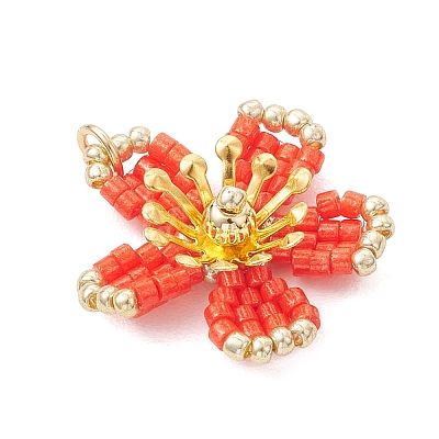 Glass Seed Beaded Pendants PALLOY-MZ01284-02-1