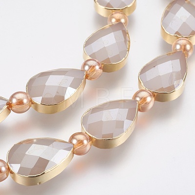 Electroplate Glass Beads Strands EGLA-P044-B04-1