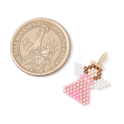 Beaded Angel Charms PALLOY-MZ01207-1