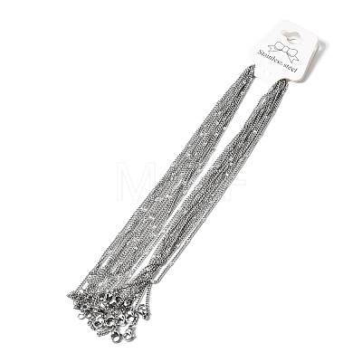 12Pcs 2.2MM 304 Stainless Steel Textured Twisted Chain Necklaces for Men Women NJEW-H093-20P-01-1