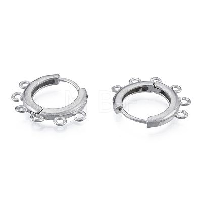 304 Stainless Steel Hoop Earrings Findings STAS-N092-188-1