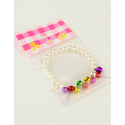 Fashion Imitation Acrylic Pearl Stretchy Bracelets for Kids BJEW-JB01056-01-1
