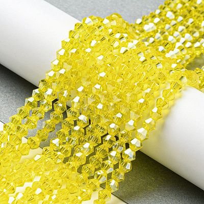 Transparent Electroplate Glass Beads Strands GLAA-F029-2mm-C21-1