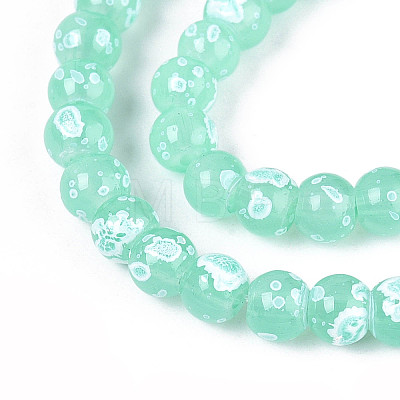 Baking Paint Glass Beads Strands DGLA-N015-4mm-07-1