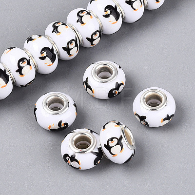 Opaque Resin European Beads RPDL-T004-01B-1