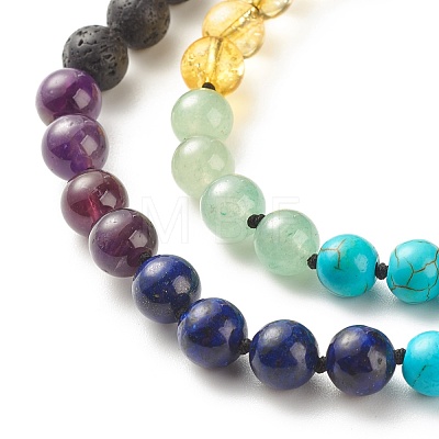 Gemstone Mala Beads Necklace NJEW-JN03814-1