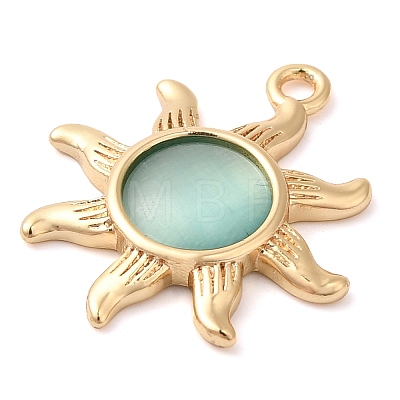 Brass with Glass Pendants KK-G503-40G-01-1