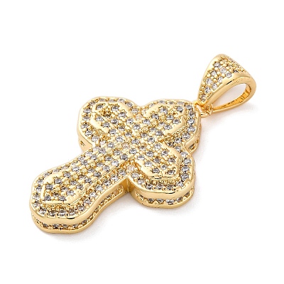 Brass Micro Pave Cubic Zirconia Pendants KK-S510-48G-01-1