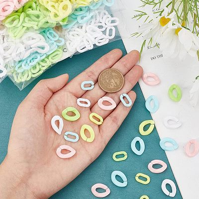 CHGCRAFT 1000Pcs 10 Style Opaque Acrylic Linking Rings FIND-CA0004-84-1