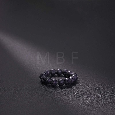 Natural Lava Rock Stretchy Finger Rings FS-WG01730-35-1