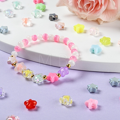 300Pcs 6 Style Transparent & Opaque & Spray Painted Acrylic Beads TACR-YW0001-46-1