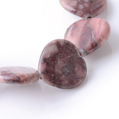 Natural Red Picture Jasper Beads Strands G-R356-08-1