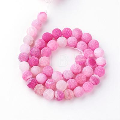 Natural Fire Crackle Agate Bead Strands G-S216-8mm-07-1