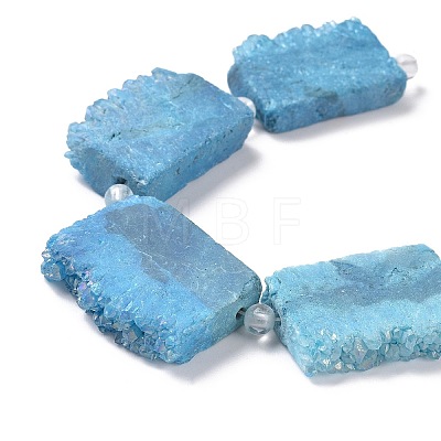 Electroplated Natural Druzy Crystal Beads Strands G-N0257-05-1