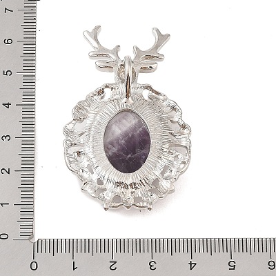 Natural Amethyst Pendants G-A226-02P-01-1