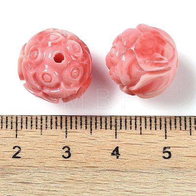 Synthetic Shell Dyed Carved Beads SHEL-H005-25-1