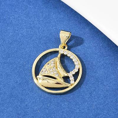 Brass Micro Pave Cubic Zirconia Pendant & Stud Earrings Sets for Women SJEW-F227-01B-G-1