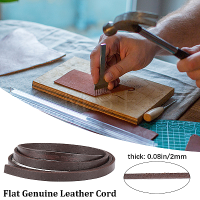 Gorgecraft 3Pcs Flat Leather Jewelry Cord WL-GF0001-16D-01-1