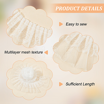 Polyester Ruffled Trimming DIY-WH0320-45-1